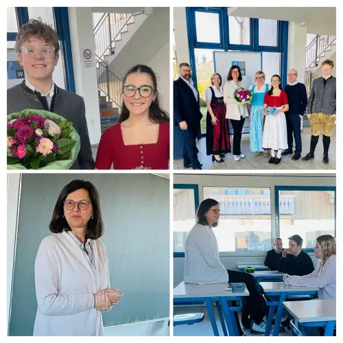 Ilse Aigner besucht die Wirtschaftsschule Pasold-Weißauer in Holzkirchen